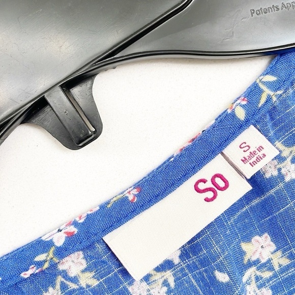 SO blue floral print front knot top - Picture 3 of 4